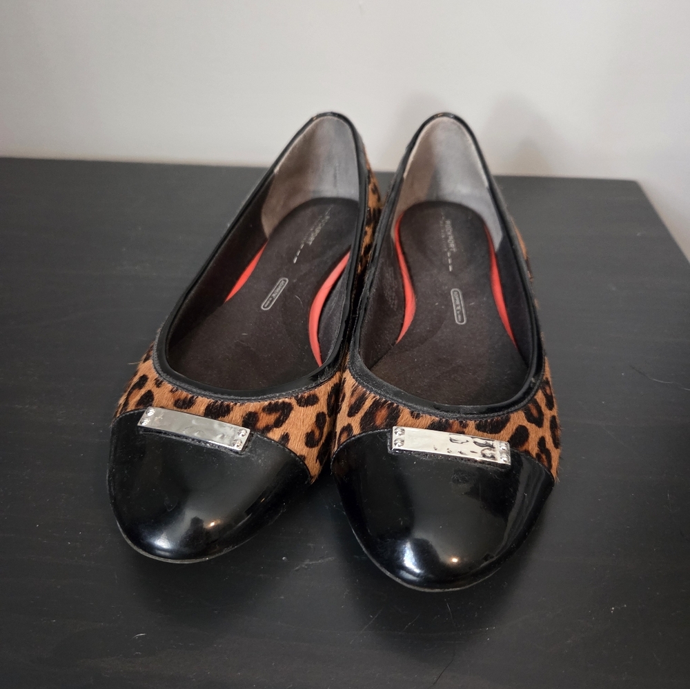 Rockport Leopard Print Flats with Black Toe